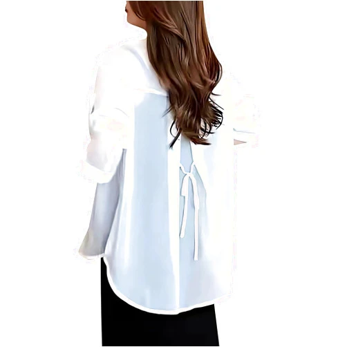 Generic Summer Chiffon Shirt Sun Chiffon Blouse Lightweight 2024 New Summer Long Sleeve Blocking Shirts Tops Layering Blouse