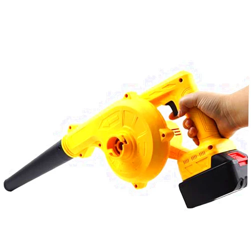 PUFAN Cordless Leaf Blower, 2-in-1 Portable Leaf Blower with Protective Barrier and Cooling Hole, for Lawn Care Yard Work Around The House(Yellow)