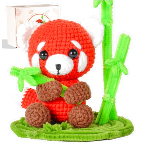 Gipony Crochet Kit for Beginners, Crochet Animal Kits, Amigurumi Crocheting Kit for Starters, Learn to Crochet with Step-by-Step Video Tutorials, Beginner Crochet Kit for Adults(Panda)
