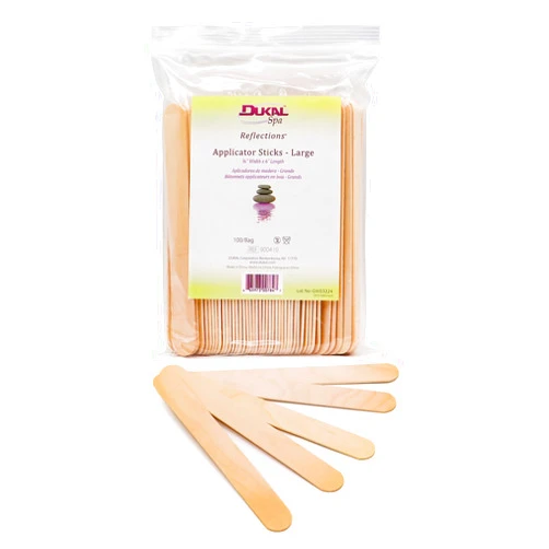 Dukal Large Wooden Wax Sticks - Body Hair Removal Applicator for Waxing, ¾” x 6” (Pack of 100)