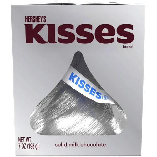 HERSHEY'S KISSES Solid Milk Chocolate Candy Gift Box, 7 oz