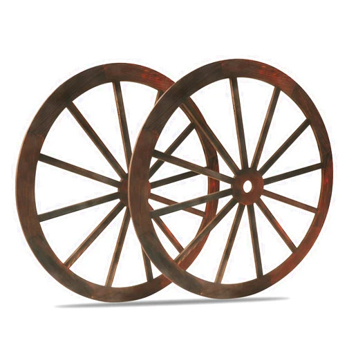 YIYA 2 PCS 12 Inch Wagon Wheel Decor Rustic Wagon Wheel Wall Decor Wooden Wagon Wheel Decor Wagon Wheel Wall Hanging for Farmhouse Bar Garage Home Garden