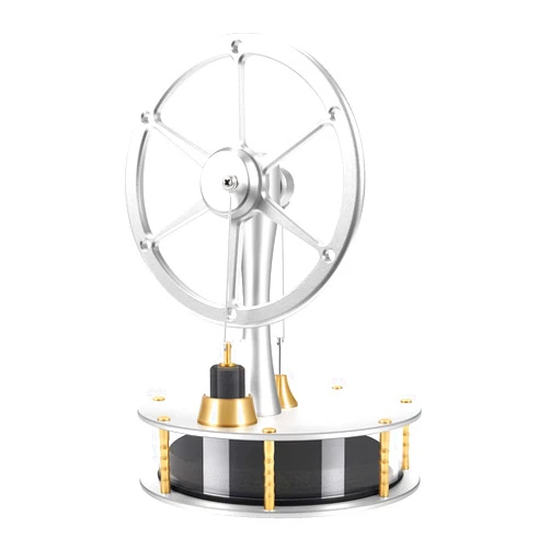 STPCTOU Low Temperature Stirling Engine Educational Toy with Precision Brass Aluminum Parts,Efficient and Quiet Heat-Driven Desktop Stirling Engine Model for Physics and Science Enthusiasts-HZZ92 Silver
