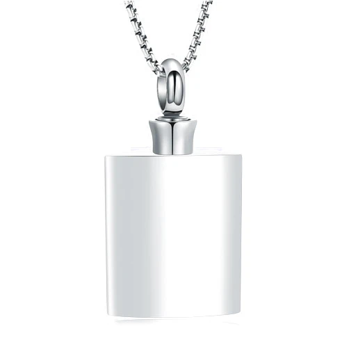 Oinsi Hip Flask Cremated Remains Necklace Engravable Tree of Life Flagon Cremation Urn Necklace for Dad Memory Ashes Jewelry