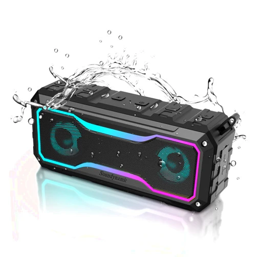 Soundynamic Portable Bluetooth Speaker, Twinkle Wireless Speaker with RGB Multi-Colors Rhythm Lights, 20H Playtime, IPX7 Waterproof, Rich Bass, APP Control, Bluetooth 5.0 for Gift Party Outdoor