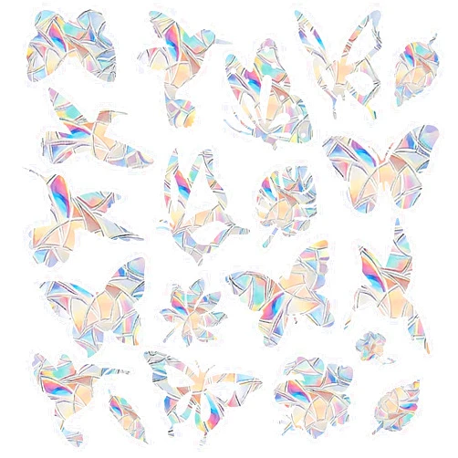 Lystaii 38 Pcs Window Clings Window Rainbow Decals Stickers for Anti Collision Bird Strikes Prevent Bird Strikes Hitting on Glass Windows Transparent Suncatcher Stickers (Bird,Butterfly, Leaf)