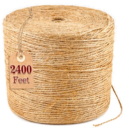 XSEINO 2400 Feet Natural Jute Twine Strong Garden Twine Rope for Arts Crafts Gift Wrapping Gardening Tomato Climbing Plant Tie Floristry Packing Decor