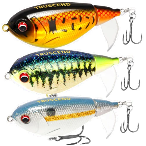 TRUSCEND Top Water Fishing Lures with BKK Hooks, Whopper Fishing Lure for Freshwater or Saltwater, Floating Lure for Bass Catfish Pike, Fishing Wobble Surface Bass Baits Teasers Fishing Gifts for Men