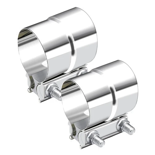 HZYAMZ Exhaust Clamp, Stainless Steel Muffler Band Clamp, Lap Joint Band Clamp Stainless Steel for Pipes, Mufflers, Catalytic Converters (2, 2.5inch)