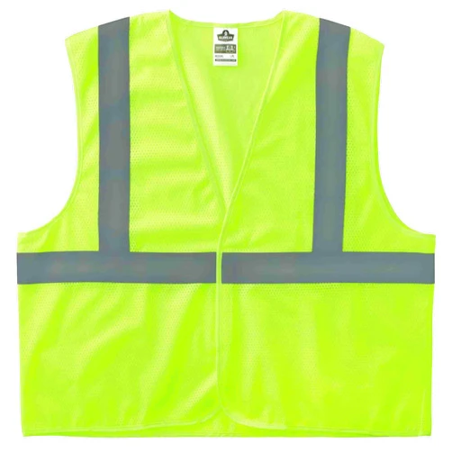 Ergodyne GloWear 8205HL Reflective Safety Vest, High Visibility Lime Mesh, Type R Class 2, Hook & Loop Closure, Extra Small