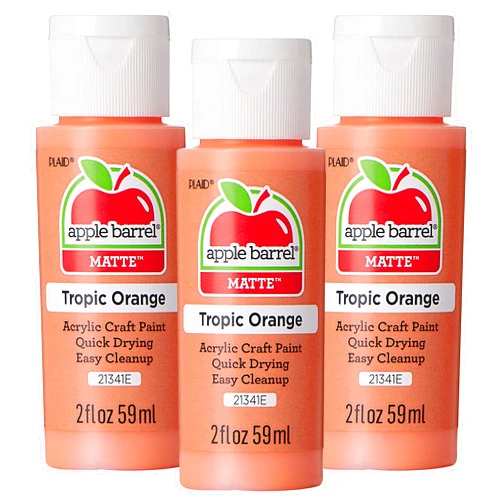 Apple Barrel Acrylic Paint, Tropic Orange (Pack of 3) 2 oz, 21341EA- (Pack of 3)
