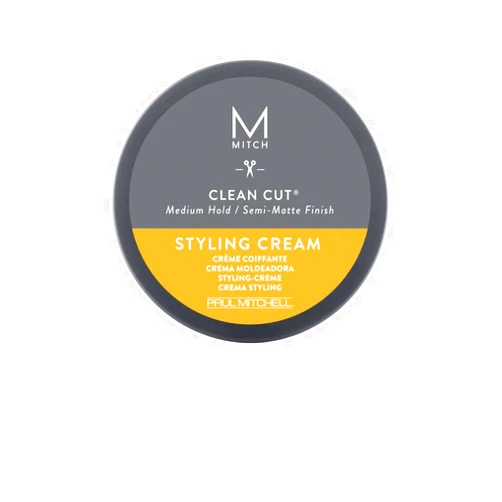 MITCH by Paul Mitchell Clean Cut Styling Cream for Men, Medium Hold, Semi-Matte Finish, For All Hair Types + Short to Medium Hair, 3 oz.