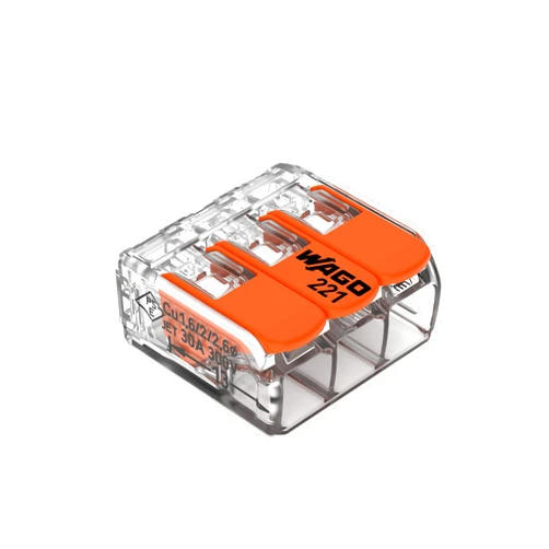 WAGO 221-613 Lever-Nuts® - 3-Conductor Compact Splicing Connectors for 10 AWG (Box of 30)