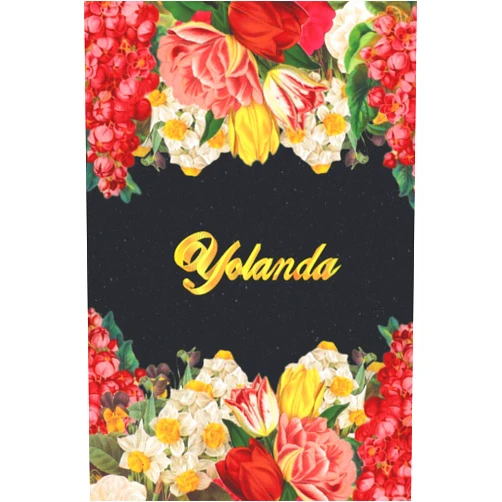 Saso Imaginative Arts Yolanda: Lined Notebook / Journal with Personalized Name, & Monogram initial Y on the Back Cover, Floral cover, Gift for Girls & Women