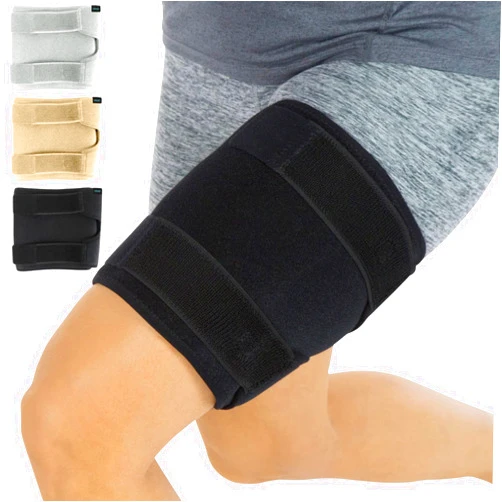 Vive Thigh Brace - Hamstring Quad Wrap - Adjustable Compression Sleeve Support for Pulled Groin Muscle, Sprains, Quadricep, Tendinitis, Workouts, Sciatica Pain and Sports Recovery - Men, Women (Black)