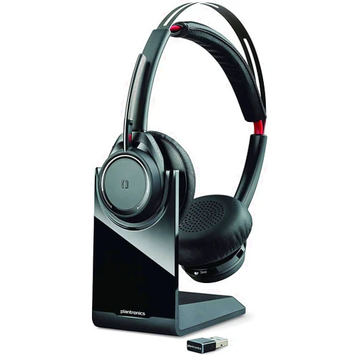 Plantronics B825 Voyager Focus Bluetooth USB Headset - Featuring Active Noise Cancellation f/Mobile Professionals - Upto 12 Hours of Talktime with 30 MTS. of Range (Single Pack)