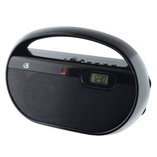 GPX, Inc. R602B Portable AM/FM Radio with Digital Clock and Line Input (Black)