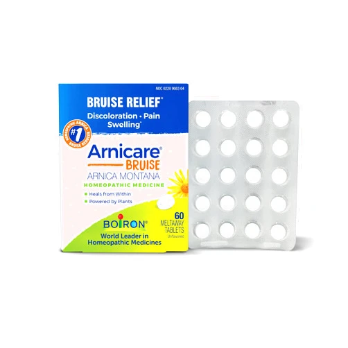 Boiron Arnicare Bruise for Relief of Pain or Swelling from Injuries, and Discoloration of Bruises - 60 Tablets