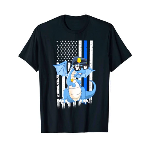Police Officer Appreciation Design and Gifts Police Dragon Back the Blue Law Enforcement Appreciation T-Shirt