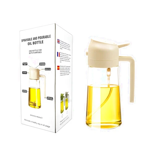DYDMTT 2-In-1 Olive Oil Sprayer, Cooking Oil Sprayer Leak Proof Design, Oil Dispenser Bottle Spray and Pour Suitable For Kitchen Baking Olive Oil Sprayer For Cooking