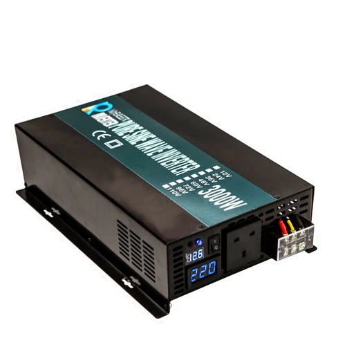 WZRELB 5000W 24V 120V High Frequency LED Display Off Grid DC to AC Converter Power Supply True Pure Sine Wave Solar Power Inverter(Black)