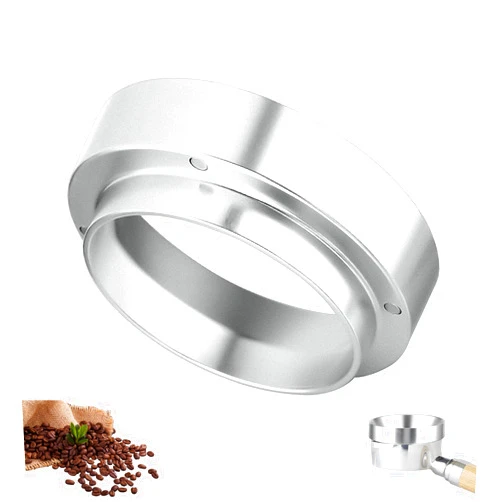 Prasacco 51mm Espresso Dosing Funnel with Magnetic, Coffee Dosing Funnel Espresso Powder Ring Replacement Aluminum Alloy Coffee Dosing Ring Accessories for Espresso Machine Portafilter (Silver)