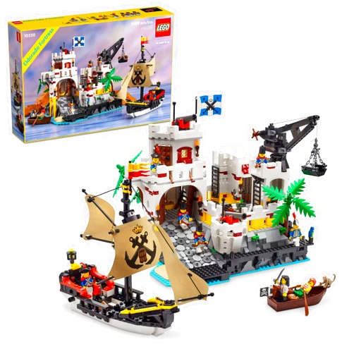 LEGO Icons Eldorado Fortress Building Kit, Pirate Gift, Includes Pirate Ship and 8 Minifigures, Nostalgic Gift Idea for Adults Who Love a Rewarding Project, Home Office Décor, 10320