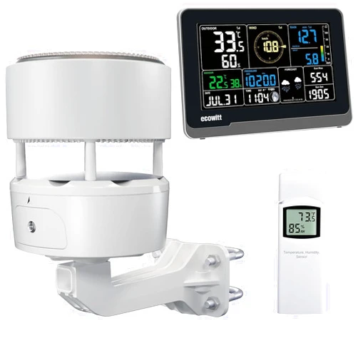 ECOWITT Weather Station Kit, Includes WS3900 Indoor Display Console, WS85 Outdoor Sensor Array and WN32 Outdoor Thermometer&Hygrometer Sensor, IOT Function, 915 MHz