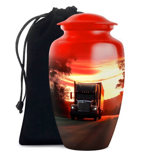 SUBSH Burial Urns for Humn Ashes Adult Male & Female - Funeral Urn for Human Ashes Adult Mom & Dad - Cremation Urn (Truck-4, Large)