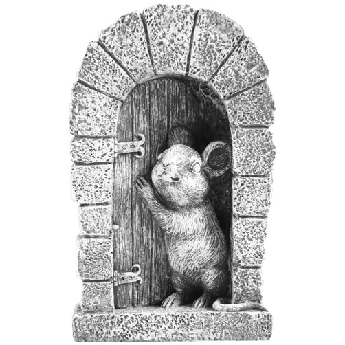LYDODOKA Mouse Garden Decor, Resin Mouse Yard Statues, Weather Proof Mouse Sculpture, Creative Mouse Ornament, Mouse Outdoors Decor, Cute Mouse Garden Crafts for Yard Lawn Patio(5.9X 3.74 inch), Gray