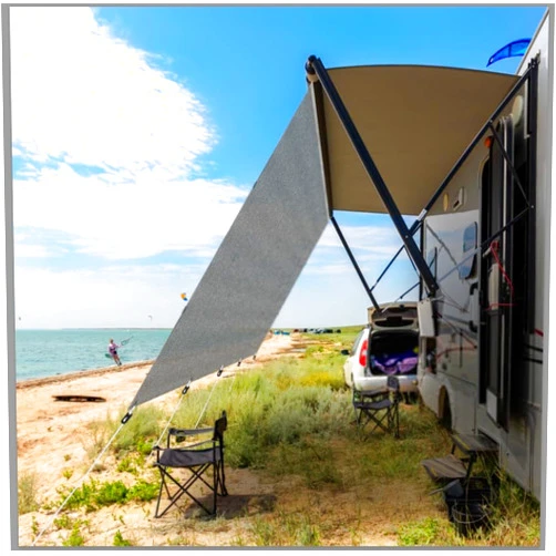 Homeon Wheels RV Awning Sun Shade Screen 12.7'x7'(fit for 13' Awning) RV Canopy for Privacy Protection Camper Trailer Sun Shade for Camping UV Blocker Complete Kits - 5 Year Warranty
