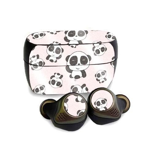 MIGHTY SKINS MightySkins Glossy Glitter Skin Compatible with Jabra Elite 85T - Panda Hello | Protective, Durable High-Gloss Glitter Finish | Easy to Apply and Change Styles | Made in The USA