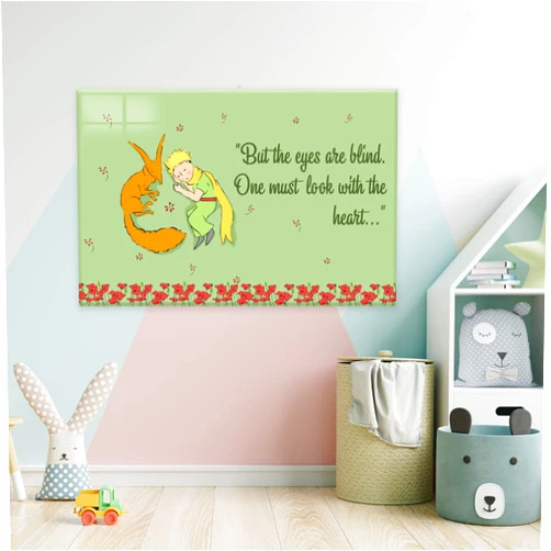 EGD The Little Prince Quote Picture Frame I Acrylic Art Decorations for Kids Bedroom I The Little Prince & Star Acrylic Frame I Wall Decor for Boy & Girl I Wall Support (Wide 12