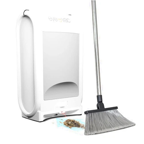 EYE-VAC EyeVac Pro Touchless Vacuum Automatic Dustpan - Ultra Fast & Powerful - Great for Sweeping Salon Pet Hair Food Dirt Kitchen, Corded Canister Vacuum, Bagless, Automatic Sensors, 1400 Watt (White)