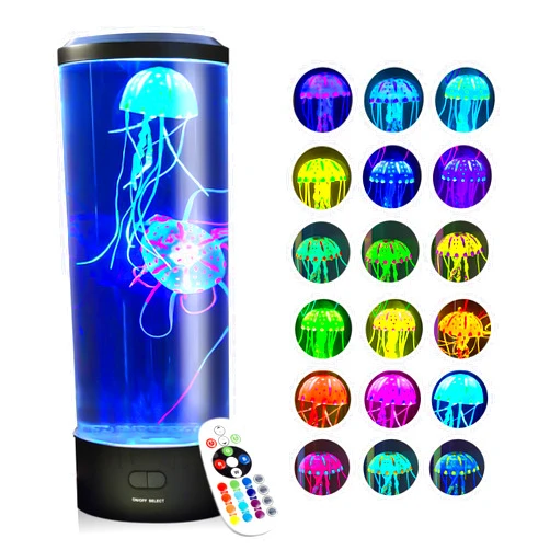 Brewish Giftable Jellyfish Lamp, Nightly Lifelike Desk Jellyfish Aquarium, Electric Jellyfish LED Light with 18 Color Changing Remote Control for Home Decor & Men Women and Kids