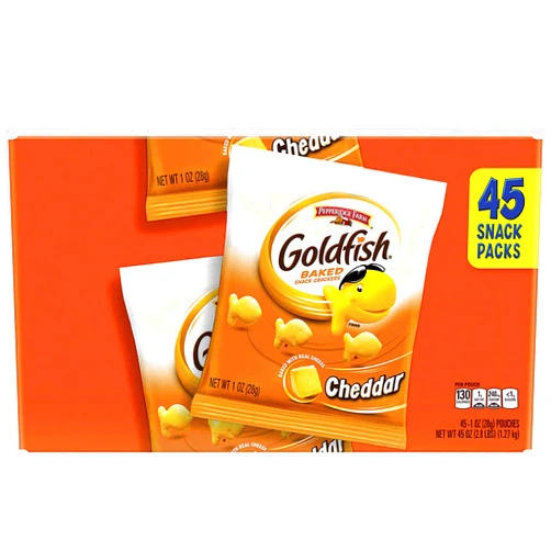 Peperige Farm Goldfish Crackers, Pepperidge Farm Goldfish Crackers, Cheddar, 1 oz, 45-count