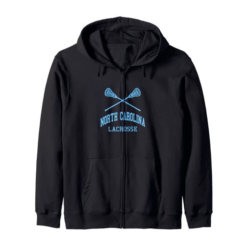 Vintage north carolina Lacrosse designs North Carolina Lacrosse Vintage NC LAX Weathered Zip Hoodie