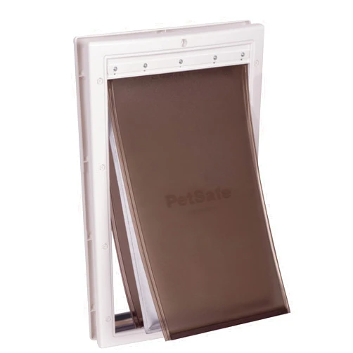 PetSafe Extreme Weather Dog Door for Exterior Doors - Energy Efficient Door for Cats and Dogs –Insulated Flap System - for Large Dogs - Plastic Frame