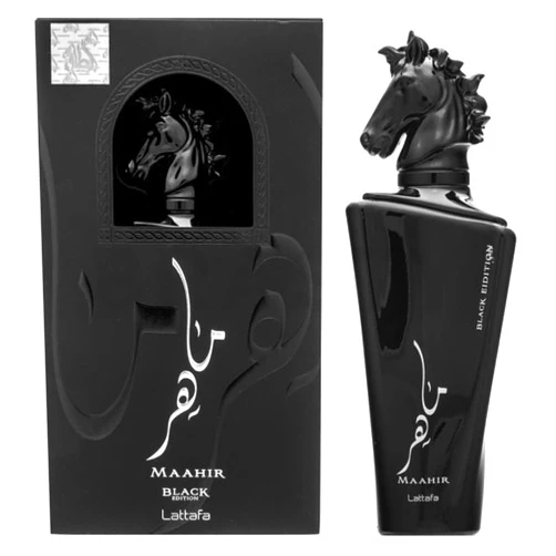 Lattafa Perfumes Maahir Black Edition for Unisex Eau de Parfum Spray, 3.4 Ounce