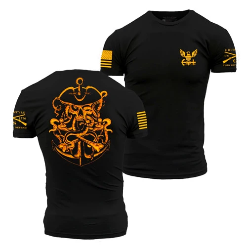 Grunt Style Ghost Pirate USN Men's T-Shirt