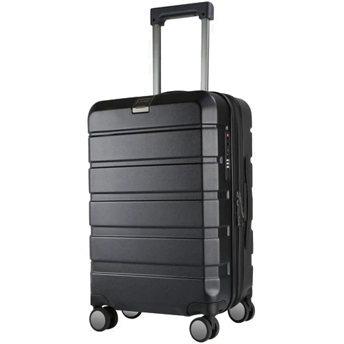 KROSER Hardside Expandable Carry On Luggage with Spinner Wheels & Built-in TSA Lock, Durable Suitcase Rolling Luggage with USB Port, Carry-On 20-Inch, Black