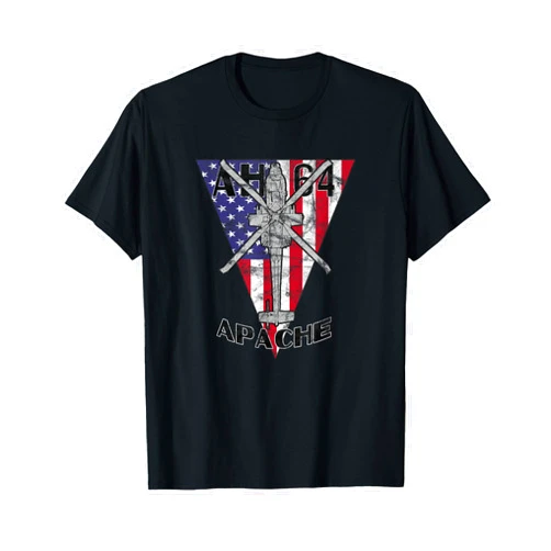 Designed For Flight AH-64 Apache attack helicopter patriotic vintage design T-Shirt