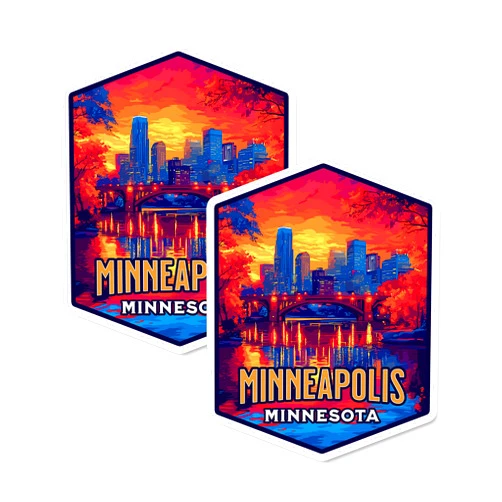 No Thorns Media Minneapolis Minnesota Magnet 4 inch 2 Pack Vinyl for Souvenir Gift Refrigerator Fridge Dishwasher ID44999