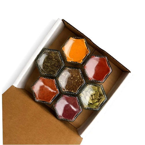 Gneiss Spice LEBANESE | Seven Organic Gourmet Middle Eastern Seasonings in Gneiss Spice Small Magnetic Jars for Fridge | Boxed Gift Set (7 Jars, Silver Lids)