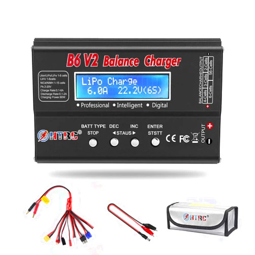 Haisito HTRC LiPo Battery charger RC Car Balance Charger, 1S-6S Digital Discharger Battery Pack Charger 80W 6A for Li-ion Life NiCd NiMH LiHV PB Smart Battery,Deans Connectors + Power Supply