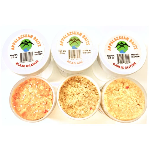 Appalachian Baits Big 3 Slam, Soft Sinking Dough Bait, Scented, (Trout, Steelhead, Panfish), 2.5 oz, 3 Count