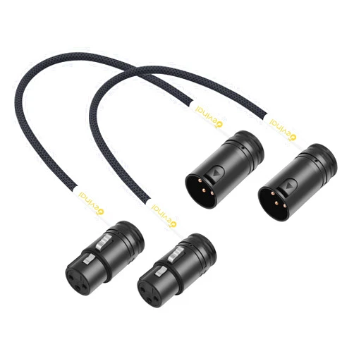 Devinal 360 Degree Rotatable, Right Angle XLR Cable, Adjustable-Angle Low-Profile Female XLR to Male XLR Microphone Mic Cable Cord Adapter 1 FT 2 pcs