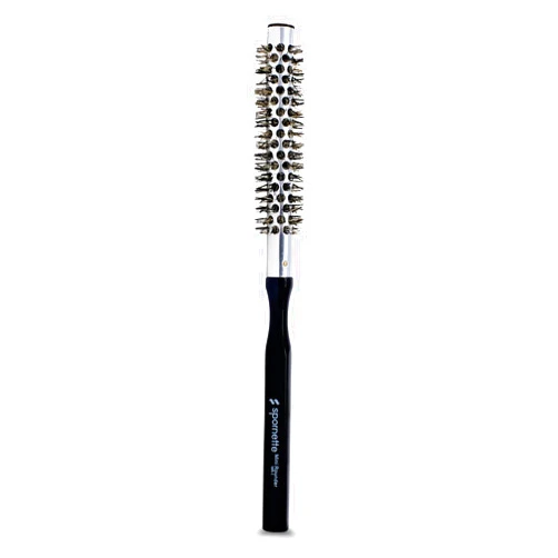 Spornette Small Round Brush for Blow Drying - Nylon & Boar Bristle Brush for Precision Styling - Mini Hair Brush for Women & Men, Short & Curly Hair