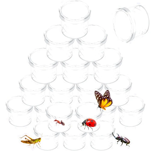 Sumind 20 Pcs Critter Keeper Bug Magnifier Insect Container with Lid - Bug Catcher Cage Science Nature Exploration Tools for Outdoor Adventure and School Field Trips