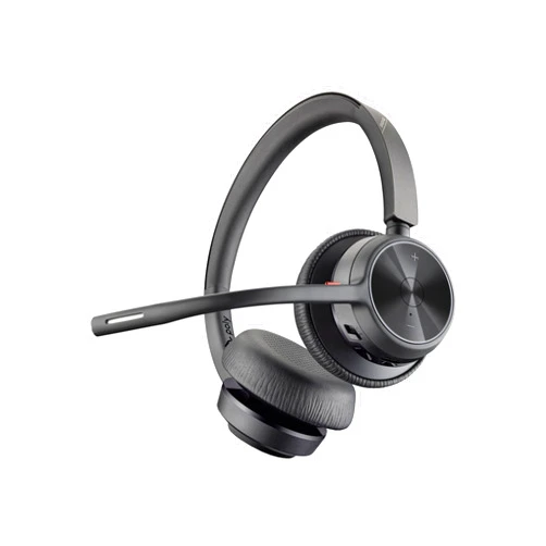 Poly - Voyager 4320 UC Wireless Headset + Charge Stand (Plantronics) - Headphones with Boom Mic - Connect to PC/Mac via USB-A Bluetooth Adapter, Cell Phone via Bluetooth - Works with Teams, Zoom &More